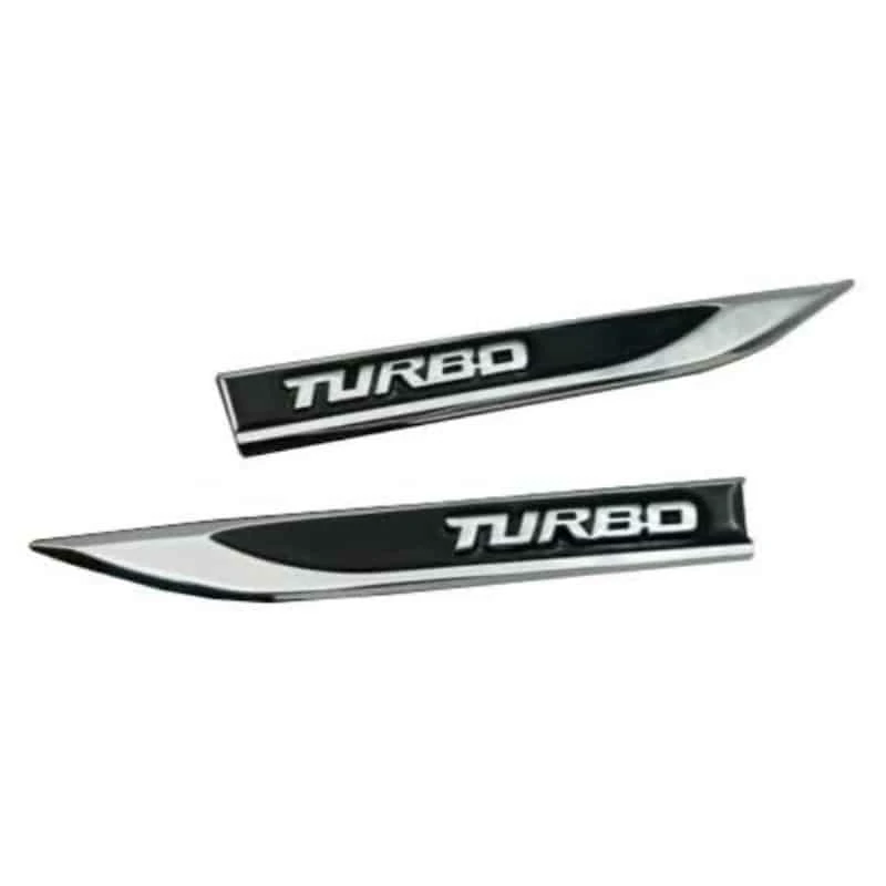 آرم فلزی روی گلگیر TURBO استیل مشکی ( پس کرایه )