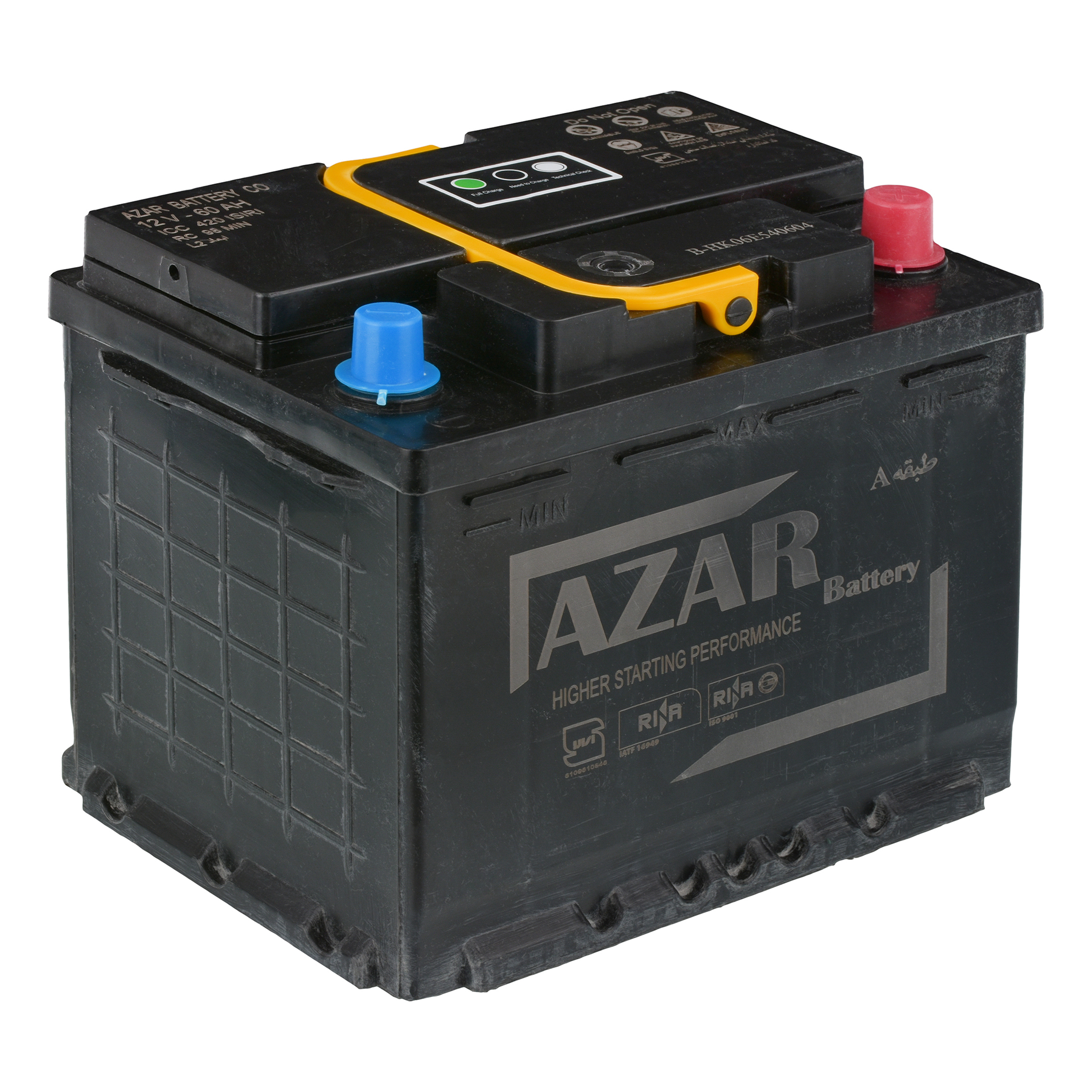 باتری اتمی 12 ولت 70 آمپر خودرو آذر باتری مدل GC290