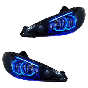 چراغ جلو اسپرت خودرو گروه پژوهش صنعت مدرن مدل 3D-Hexa-BL مناسب برای پژو 206 بسته دو عددی